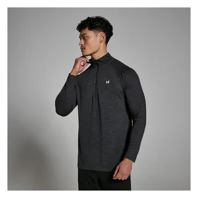 MP Pánský Performance 1/4 Zip – Černý Melír - XXS