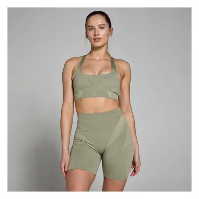 MP Dámská Tempo Ultra Geometric Seamless Sportovní Podprsenka – Šedohnědá - L