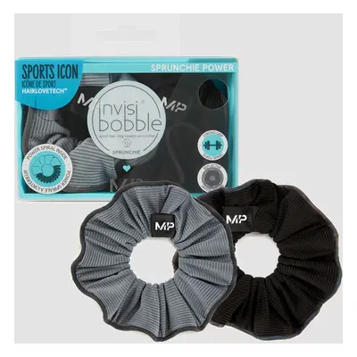 MP X Invisibobble® reflexní látková spirálová gumička Power – černá – 2 KUSY V BALENÍ