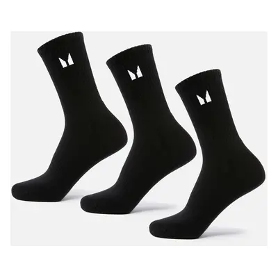 MP Unisex Crew Socks (3 Pack) - Black - UK 6-8