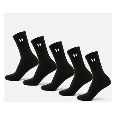 MP Unisex Crew Socks (5 Pack) - Black - UK 12-14