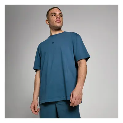 MP Pánské Tempo Oversized Washed Tričko – Seprané Námořnické Modré - S