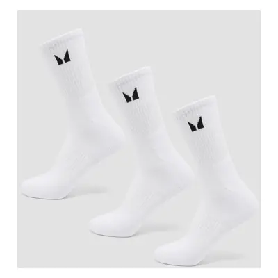 MP Unisex Crew Socks (3 Pack) - White - UK 9-11