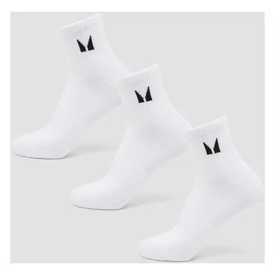 MP Unisex Ankle Socks (3 Pack) - White - UK 12-14