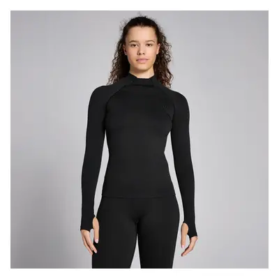 MP Dámský Lifestyle Waffle Seamless Top S Dlouhým Rukávem – Černý - XS