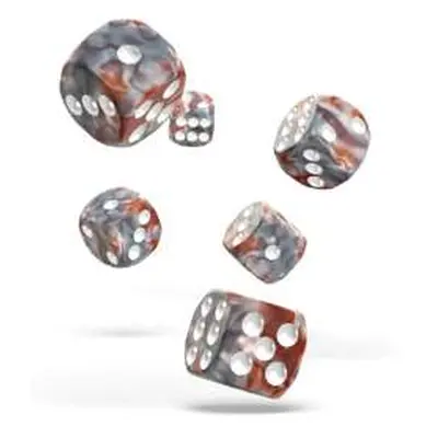 Oakie Doakie Sada 6-stěnných kostek 16mm - Silver-Rust (12x)