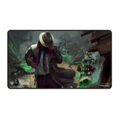 Universes Beyond: Fallout: "Mysterious Stranger" Black Stitched Playmat