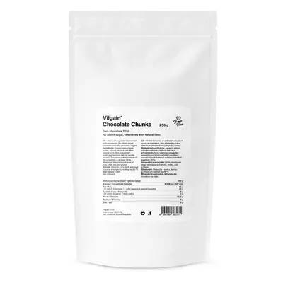 Vilgain Chocolate chunks – tmavá čokoláda 250 g