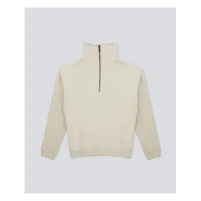 Vilgain Cotton Half Zip Sweatshirt – Stone