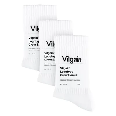 Vilgain Logotype Crew Socks – 3× white