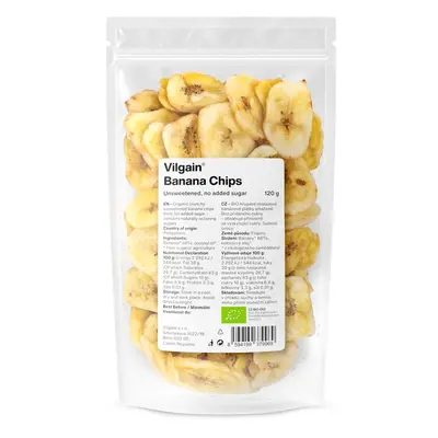 Vilgain Bananové chipsy – neslazené 120 g