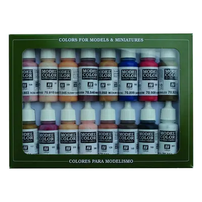 Vallejo Model Color 16 color Set 70125 Face & Skin Tones (16)