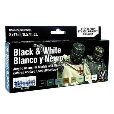 Vallejo Model Color Effects Set 70151 Black & White (8) by Angel Giraldez