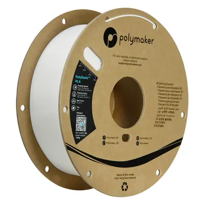 Polymaker PolySonic PLA Polymaker, 1,75 mm, bílá, 1 kg