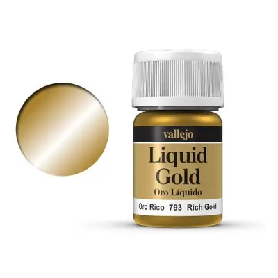 Barva Vallejo Liquid 70793 Rich Gold (Alcohol Based) (35ml)