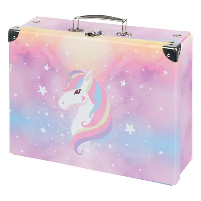 Skládací školní kufřík Rainbow Unicorn s kováním