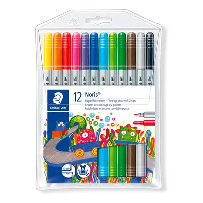 STAEDTLER Fixy "Noris Club 320", 12 barev, sada, 1-3 mm, oboustranné, vypratelné