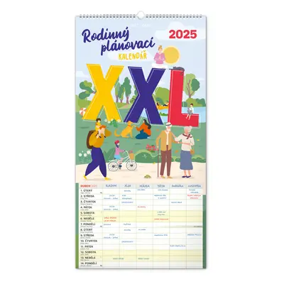 Nástěnný kalendář Rodinný plánovací XXL 2025, 33 × 64 cm