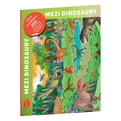 Čti a nalepuj – MEZI DINOSAURY, kniha se samolepkami