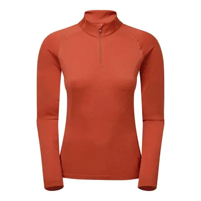 Montane Women's Dart Zip Neck T-Shirt - Saffron Red