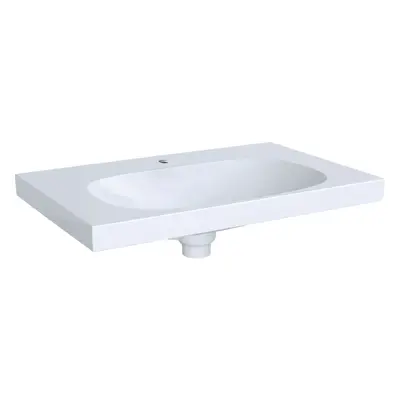 Geberit Acanto - Umyvadlo 750x482 mm, otvor pro baterii, se skrytým přepadem, s KeraTect, bílá 5