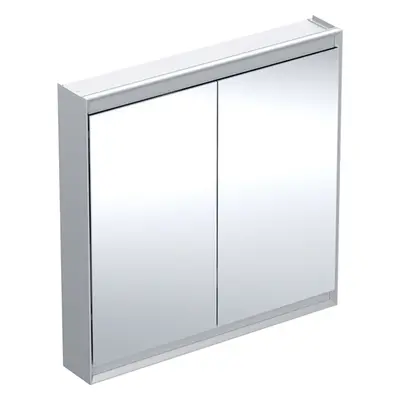 Geberit ONE - Zrcadlová skříňka s LED osvětlením, 900x900x150 mm, 2 dvířka, hliník 505.813.00.1