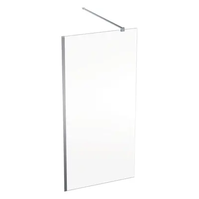 Geberit GEO - Sprchová stěna Walk-In, 100x200 cm, stříbrná/čiré sklo 560.139.00.2