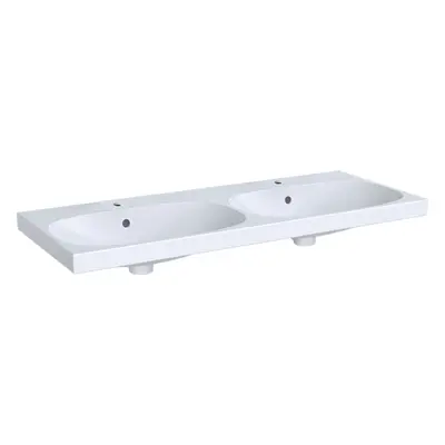 Geberit Acanto - Dvojumyvadlo 1200x482 mm, 2 otvory pro baterie, s přepadem, bílá 500.627.01.2