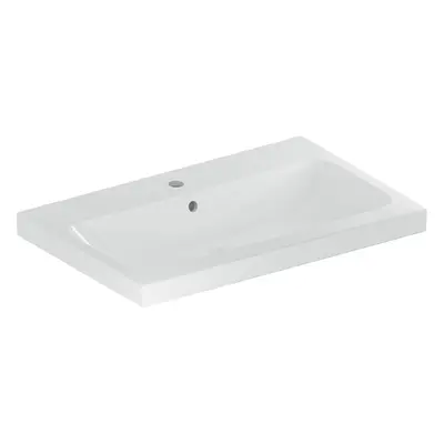 Geberit iCon - Umyvadlo na desku 750x480x160 mm, s přepadem, s otvorem pro baterii, KeraTect, bí