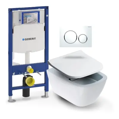 Geberit - Set Duofix (modul, Sigma 20 bílá/chrom, Traficc klozet + sedátko) B4H