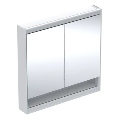 Geberit ONE - Zrcadlová skříňka s LED osvětlením, 900x900x150 mm, 2 dvířka, s nikou, bílá 505.83