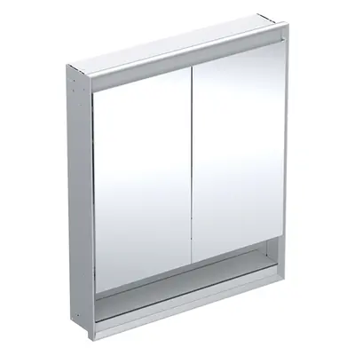 Geberit ONE - Zrcadlová skříňka s LED osvětlením, 750x900x150 mm, 2 dvířka, s nikou, vestavná, h