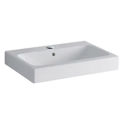 Geberit iCon - Umyvadlo 600x485 mm, otvor pro baterii, s přepadem, s KeraTect, bílá 124560600