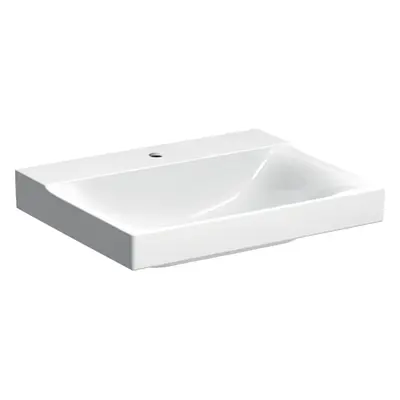 Geberit Xeno 2 - Umyvadlo 600x480 mm, otvor pro baterii, bez přepadu, s KeraTect, bílá 500.530.0