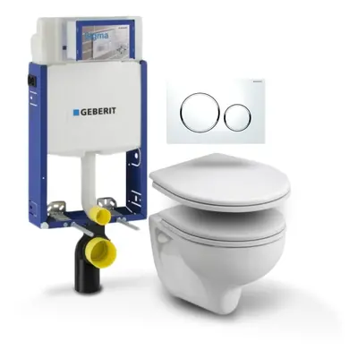 Geberit - Set Kombifix (modul, Sigma 20 bílá/chrom, Rekord klozet, Rekord sedátko) A4E