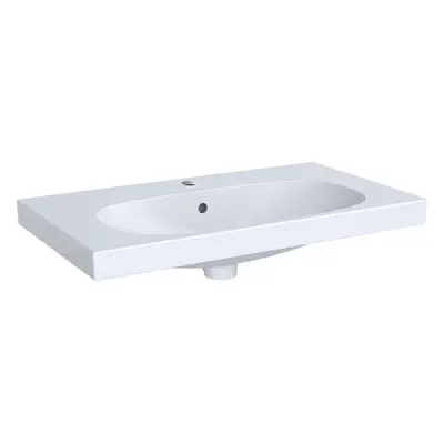 Geberit Acanto - Umyvadlo 750x422 mm, otvor pro baterii, s přepadem, s KeraTect, bílá 500.632.01