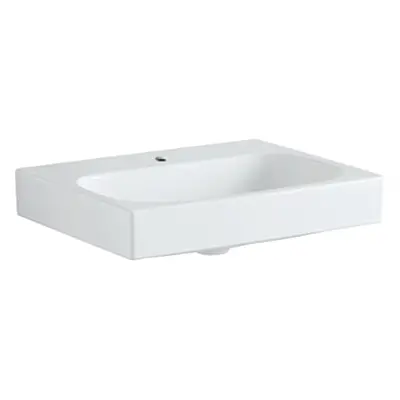 Geberit Citterio - Umyvadlo 600x500 mm, otvor pro baterii, bez přepadu, s KeraTect, bílá 500.544