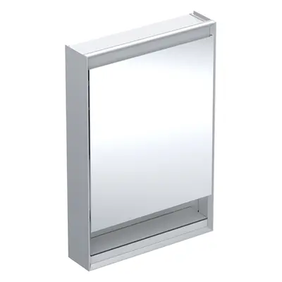 Geberit ONE - Zrcadlová skříňka s LED osvětlením, 600x900x150 mm, panty vlevo, s nikou, hliník 5