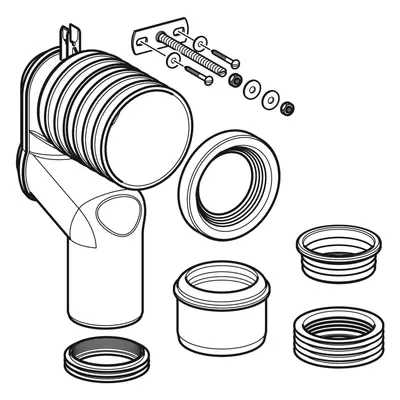 Geberit Příslušenství - Sada připojovacího P kolena pro stojící WC 131.081.11.1