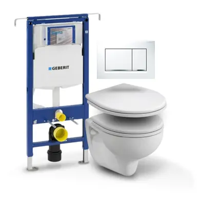 Geberit - Set Duofix speciál (modul, Sigma 30 bílá/chrom, Rekord klozet, Rekord sedátko) C3E