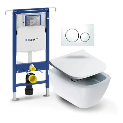 Geberit - Set Duofix speciál (modul, Sigma 20 bílá/chrom, Traficc klozet + sedátko) C4H