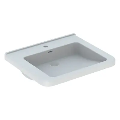 Geberit Selnova Comfort - Umyvadlo bezbariérové, 550x525 mm, s přepadem, otvor pro baterii, bílá