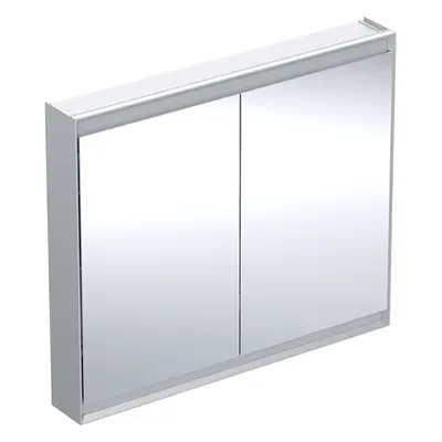 Geberit ONE - Zrcadlová skříňka s LED osvětlením, 1050x900x150 mm, 2 dvířka, hliník 505.814.00.1