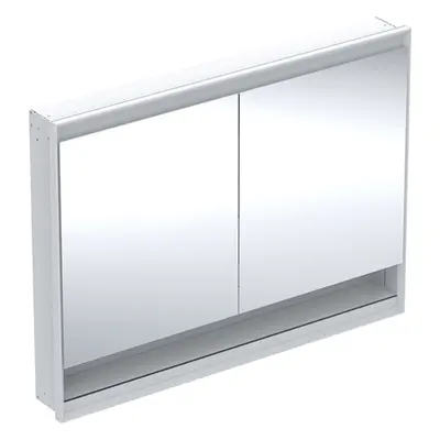 Geberit ONE - Zrcadlová skříňka s LED osvětlením, 1200x900x150 mm, 2 dvířka, s nikou, vestavná, 