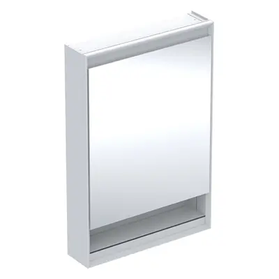 Geberit ONE - Zrcadlová skříňka s LED osvětlením, 600x900x150 mm, panty vlevo, s nikou, bílá 505