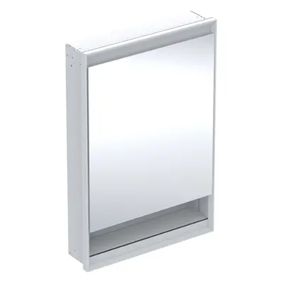 Geberit ONE - Zrcadlová skříňka s LED osvětlením, 600x900x150 mm, panty vlevo, s nikou, vestavná