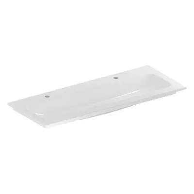 Geberit iCon - Dvojumyvadlo nábytkové 1200x480x130 mm, bez přepadu, 2 otvory pro baterii, KeraTe