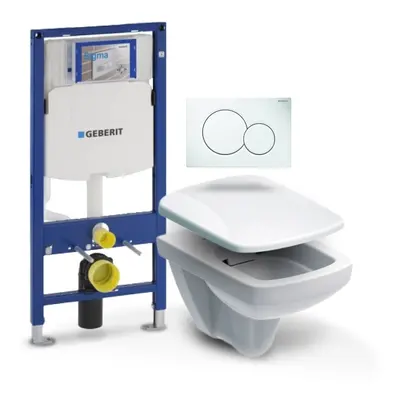 Geberit - Set Duofix (modul, Sigma 01 bílá, Nova Pro WC oblé + sedátko) B1F