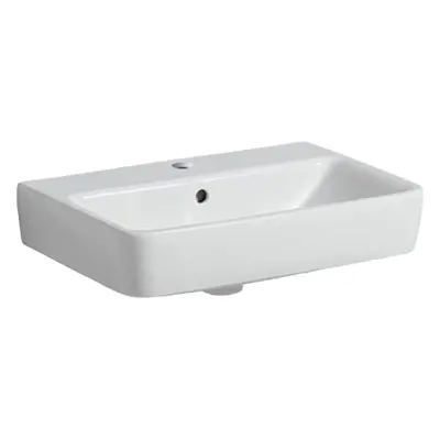 Geberit Selnova Compact - Umyvadlo 550x370 mm, s přepadem, otvor pro baterii, bílá 501.509.00.7