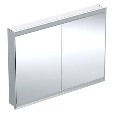 Geberit ONE - Zrcadlová skříňka s LED osvětlením, 1200x900x150 mm, 2 dvířka, vestavná, hliník 50